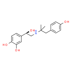 ChemSpider 2D Image | 4-[(1R)-1-Hydroxy-2-{[1-(4-hydroxyphenyl)-2-methyl-2-propanyl]amino}ethyl]-1,2-benzenediol | C18H23NO4