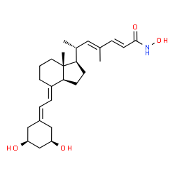ChemSpider 2D Image | (2E,4E,6R)-6-[(1R,3S,5Z,7E,17beta)-1,3-Dihydroxy-9,10-secoestra-5,7-dien-17-yl]-N-hydroxy-4-methyl-2,4-heptadienamide | C26H39NO4