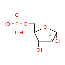ChemSpider 2D Image | 2-Deoxy-2-fluoro-5-O-phosphonopentofuranose | C5H10FO7P