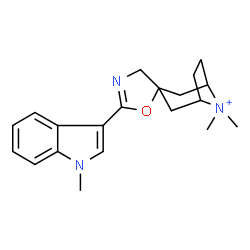ChemSpider 2D Image | 8,8-Dimethyl-2'-(1-methyl-1H-indol-3-yl)-4'H-spiro[8-azoniabicyclo[3.2.1]octane-3,5'-[1,3]oxazole] | C20H26N3O