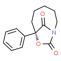 ChemSpider 2D Image | (7S)-7-Phenyl-8-oxa-1-azabicyclo[5.2.1]decane-9,10-dione | C14H15NO3
