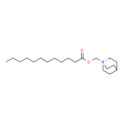 ChemSpider 2D Image | 1-[(Dodecanoyloxy)methyl]-1-azoniabicyclo[2.2.2]octane | C20H38NO2