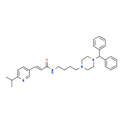ChemSpider 2D Image | (2E)-N-{4-[4-(Diphenylmethyl)-1-piperazinyl]butyl}-3-(6-isopropyl-3-pyridinyl)acrylamide | C32H40N4O