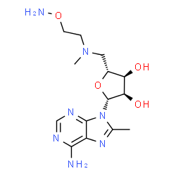 ChemSpider 2D Image | 5'-{[2-(Aminooxy)ethyl](methyl)amino}-5'-deoxy-8-methyladenosine | C14H23N7O4