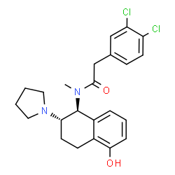 ChemSpider 2D Image | 2-(3,4-Dichlorophenyl)-N-[(1S,2S)-5-hydroxy-2-(1-pyrrolidinyl)-1,2,3,4-tetrahydro-1-naphthalenyl]-N-methylacetamide | C23H26Cl2N2O2