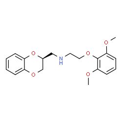 ChemSpider 2D Image | N-[(2S)-2,3-Dihydro-1,4-benzodioxin-2-ylmethyl]-2-(2,6-dimethoxyphenoxy)ethanamine | C19H23NO5
