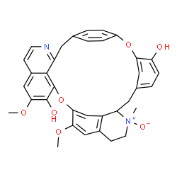 ChemSpider 2D Image | 20,25-Dimethoxy-30-methyl-8,23-dioxa-15,30-diazaheptacyclo[22.6.2.2~9,12~.1~3,7~.1~14,18~.0~22,33~.0~27,31~]hexatriaconta-3(36),4,6,9,11,14,16,18(33),19,21,24,26,31,34-tetradecaene-6,21-diol 30-oxide | C35H32N2O7