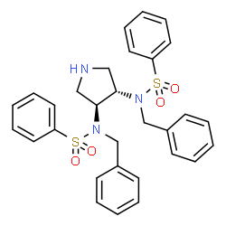 ChemSpider 2D Image | N,N'-(3S,4S)-3,4-Pyrrolidinediylbis(N-benzylbenzenesulfonamide) | C30H31N3O4S2