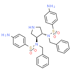 ChemSpider 2D Image | N,N'-(3S,4S)-3,4-Pyrrolidinediylbis(4-amino-N-benzylbenzenesulfonamide) | C30H33N5O4S2
