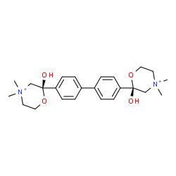 ChemSpider 2D Image | (2S,2'S)-2,2'-(4,4'-Biphenyldiyl)bis(2-hydroxy-4,4-dimethylmorpholin-4-ium) | C24H34N2O4