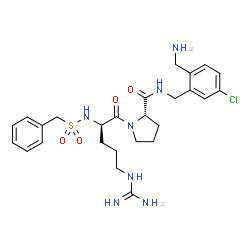 ChemSpider 2D Image | N~2~-(Benzylsulfonyl)-D-arginyl-N-[2-(aminomethyl)-5-chlorobenzyl]-L-prolinamide | C26H36ClN7O4S