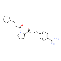 ChemSpider 2D Image | N-(4-Carbamimidoylbenzyl)-1-(3-cyclopentylpropanoyl)-L-prolinamide | C21H30N4O2