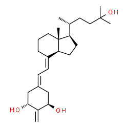 ChemSpider 2D Image | (1R,3R,7E,17beta)-17-[(2R)-5-Hydroxy-5-methyl-2-hexanyl]-2-methylene-9,10-secoestra-5,7-diene-1,3-diol | C26H42O3