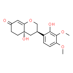 ChemSpider 2D Image | (3R,4aS)-4a-Hydroxy-3-(2-hydroxy-3,4-dimethoxyphenyl)-2,3,4,4a,5,6-hexahydro-7H-chromen-7-one | C17H20O6