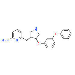ChemSpider 2D Image | 6-{[(3R,4R)-4-(3-Phenoxyphenoxy)-3-pyrrolidinyl]methyl}-2-pyridinamine | C22H23N3O2