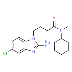ChemSpider 2D Image | 4-(2-Amino-5-chloro-1H-benzimidazol-1-yl)-N-cyclohexyl-N-methylbutanamide | C18H25ClN4O