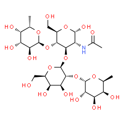 ChemSpider 2D Image | alpha-L-Fucp-(1->2)-beta-D-Galp-(1->3)-[alpha-L-Fucp-(1->4)]-alpha-D-GlcNAc | C26H45NO19
