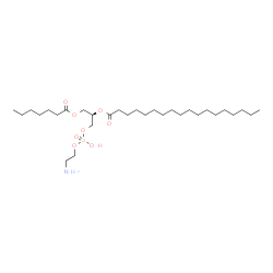 ChemSpider 2D Image | (1r)-2-{[(S)-(2-Aminoethoxy)(Hydroxy)phosphoryl]oxy}-1-[(Heptanoyloxy)methyl]ethyl Octadecanoate | C30H60NO8P