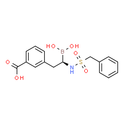 ChemSpider 2D Image | 3-[(2R)-2-[(Benzylsulfonyl)amino]-2-(dihydroxyboryl)ethyl]benzoic acid | C16H18BNO6S
