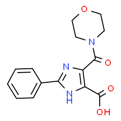 ChemSpider 2D Image | 4-(4-Morpholinylcarbonyl)-2-phenyl-1H-imidazole-5-carboxylic acid | C15H15N3O4