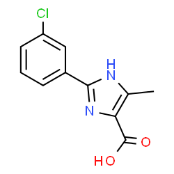 ChemSpider 2D Image | 2-(3-Chlorophenyl)-5-methyl-1H-imidazole-4-carboxylic acid | C11H9ClN2O2