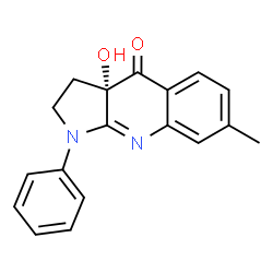 ChemSpider 2D Image | S-3a-Hydroxy-7-methyl-1-phenyl-2,3,3a,4-tetrahydro-1H-pyrrolo[2,3-b]quinolin-4-one | C18H16N2O2
