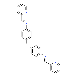 ChemSpider 2D Image | 4,4'-sulfanediylbis{N-[(1E)-pyridin-2-ylmethylidene]aniline} | C24H18N4S