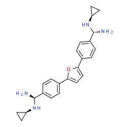ChemSpider 2D Image | (S,R)-(2,5-Furandiyldi-4,1-phenylene)bis(N-cyclopropylmethanediamine) | C24H28N4O