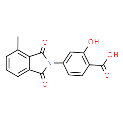 ChemSpider 2D Image | 2-Hydroxy-4-(4-methyl-1,3-dioxo-1,3-dihydro-2H-isoindol-2-yl)benzoic acid | C16H11NO5