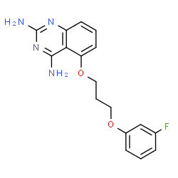 ChemSpider 2D Image | 5-[3-(3-Fluorophenoxy)propoxy]-2,4-quinazolinediamine | C17H17FN4O2