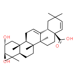 ChemSpider 2D Image | (2alpha,3beta)-2,3-Dihydroxyoleana-12,21-dien-28-oic acid | C30H46O4