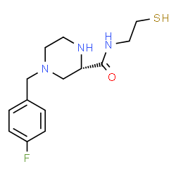 ChemSpider 2D Image | (2S)-4-(4-Fluorobenzyl)-N-(2-sulfanylethyl)-2-piperazinecarboxamide | C14H20FN3OS