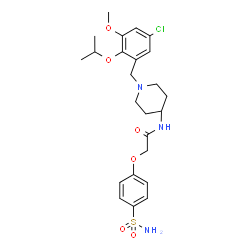 ChemSpider 2D Image | N-[1-(5-Chloro-2-isopropoxy-3-methoxybenzyl)-4-piperidinyl]-2-(4-sulfamoylphenoxy)acetamide | C24H32ClN3O6S