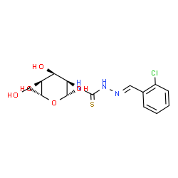 ChemSpider 2D Image | N-{[(2E)-2-(2-Chlorobenzylidene)hydrazino]carbonothioyl}-beta-D-glucopyranosylamine | C14H18ClN3O5S
