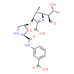 ChemSpider 2D Image | (2s,3r,4s)-4-({(3s,5s)-5-[(3-Carboxyphenyl)carbamoyl]pyrrolidin-3-Yl}sulfanyl)-2-[(1s,2r)-1-Formyl-2-Hydroxypropyl]-3-Methyl-3,4-Dihydro-2h-Pyrrole-5-Carboxylic Acid | C22H27N3O7S