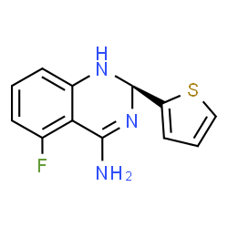 ChemSpider 2D Image | (2R)-5-Fluoro-2-(2-thienyl)-1,2-dihydro-4-quinazolinamine | C12H10FN3S