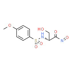 ChemSpider 2D Image | N~2~-[(4-Methoxyphenyl)sulfonyl]-N-oxo-D-serinamide | C10H12N2O6S
