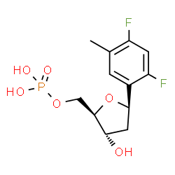 ChemSpider 2D Image | 1-[2-DEOXYRIBOFURANOSYL]-2,4-DIFLUORO-5-METHYL-BENZENE-5'MONOPHOSPHATE | C12H15F2O6P