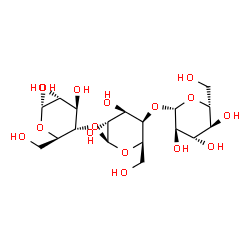 ChemSpider 2D Image | beta-D-Glucopyranosyl-(1->4)-beta-D-galactopyranosyl-(1->4)-alpha-D-glucopyranose | C18H32O16