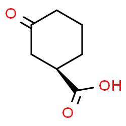ChemSpider 2D Image | (1R)-3-Oxocyclohexanecarboxylic acid | C7H10O3