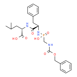 ChemSpider 2D Image | N-[({[(Benzyloxy)carbonyl]amino}methyl)(hydroxy)phosphoryl]-L-phenylalanyl-L-leucine | C24H32N3O7P