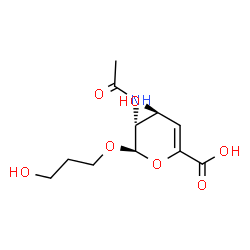 ChemSpider 2D Image | 6-(3-Hydroxypropoxy)-5-Acetamido-5,6-Dihydro-4-Hydroxy-4h-Pyran-2-Carboxylic Acid | C11H17NO7