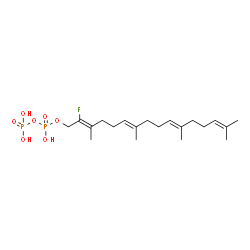 ChemSpider 2D Image | (2Z,6E,10E)-2-Fluoro-3,7,11,15-tetramethyl-2,6,10,14-hexadecatetraen-1-yl trihydrogen diphosphate | C20H35FO7P2