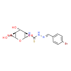 ChemSpider 2D Image | N-{[(2E)-2-(4-Bromobenzylidene)hydrazino]carbonothioyl}-beta-D-glucopyranosylamine | C14H18BrN3O5S