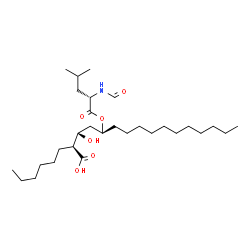 ChemSpider 2D Image | (2S,3S,5S)-5-[(N-Formyl-L-leucyl)oxy]-2-hexyl-3-hydroxyhexadecanoic acid | C29H55NO6