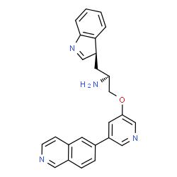 ChemSpider 2D Image | (1S)-2-(1H-INDOL-3-YL)-1-{[(5-ISOQUINOLIN-6-YLPYRIDIN-3-YL)OXY]METHYL}ETHYLAMINE | C25H22N4O