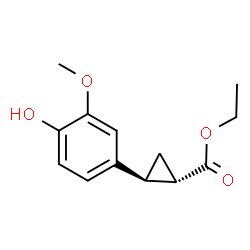 ChemSpider 2D Image | Ethyl (1S,2S)-2-(4-hydroxy-3-methoxyphenyl)cyclopropanecarboxylate | C13H16O4