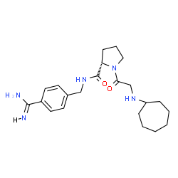 ChemSpider 2D Image | N-Cycloheptylglycyl-N-(4-carbamimidoylbenzyl)-L-prolinamide | C22H33N5O2