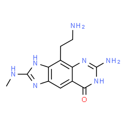 ChemSpider 2D Image | 6-Amino-4-(2-Aminoethyl)-2-(Methylamino)-1,7-Dihydro-8h-Imidazo[4,5-G]quinazolin-8-One | C12H15N7O