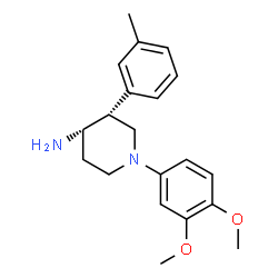 ChemSpider 2D Image | (3R,4S)-1-(3,4-Dimethoxyphenyl)-3-(3-methylphenyl)-4-piperidinamine | C20H26N2O2
